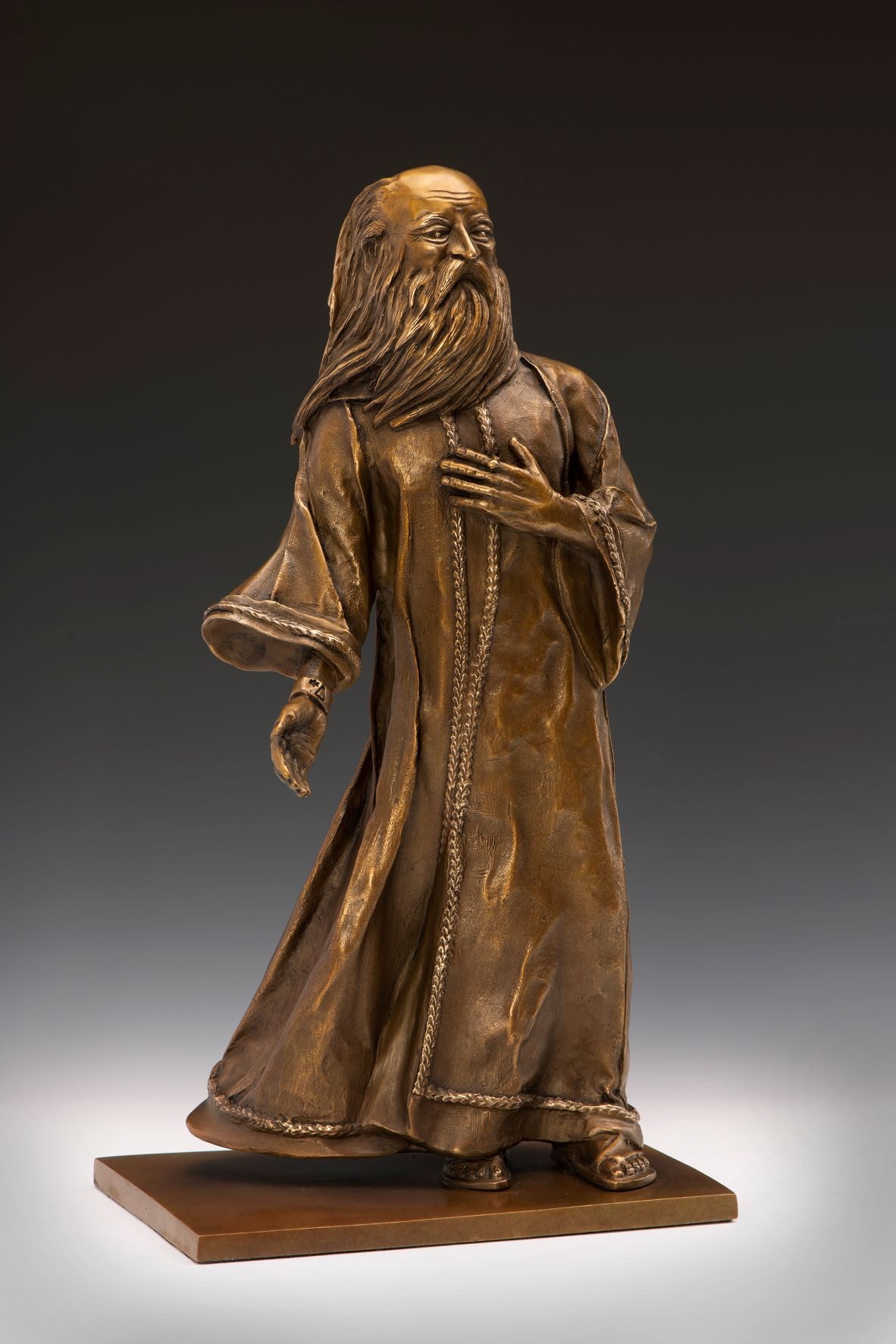Ancient One from Sirius bronze figurative sculpture