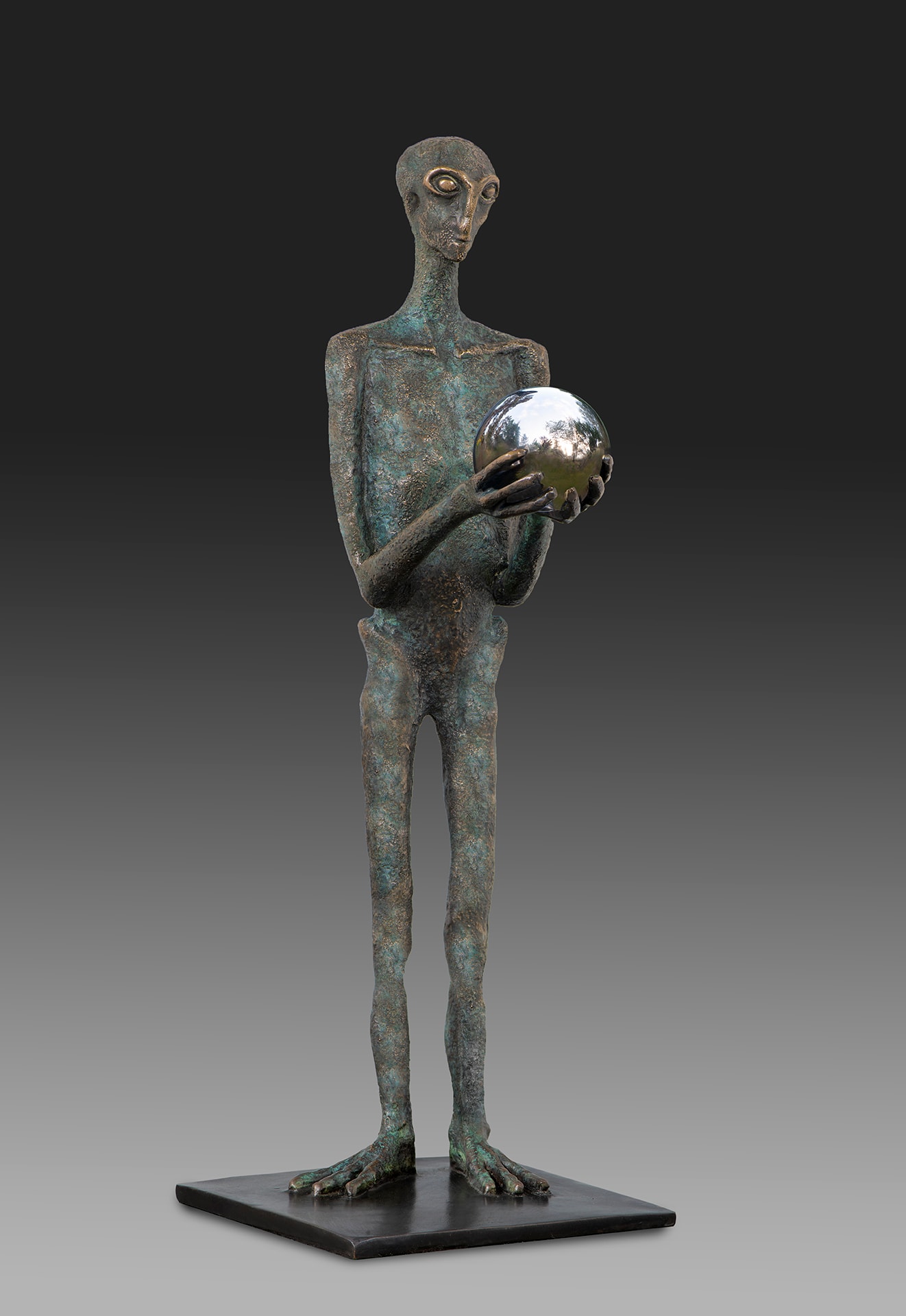 Andromedan bronze figurative sculpture
