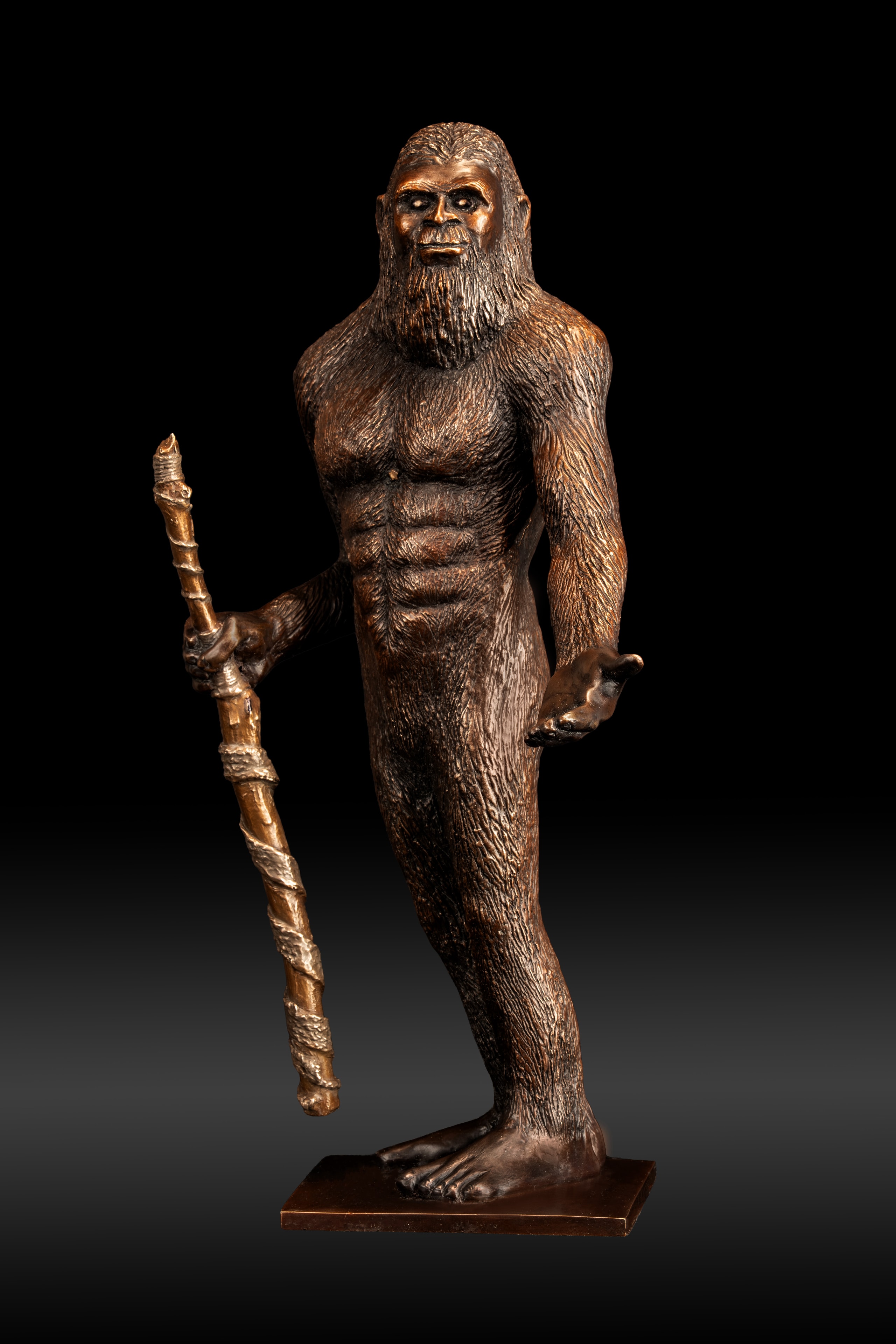 Sasquatch bronze figurative sculpture