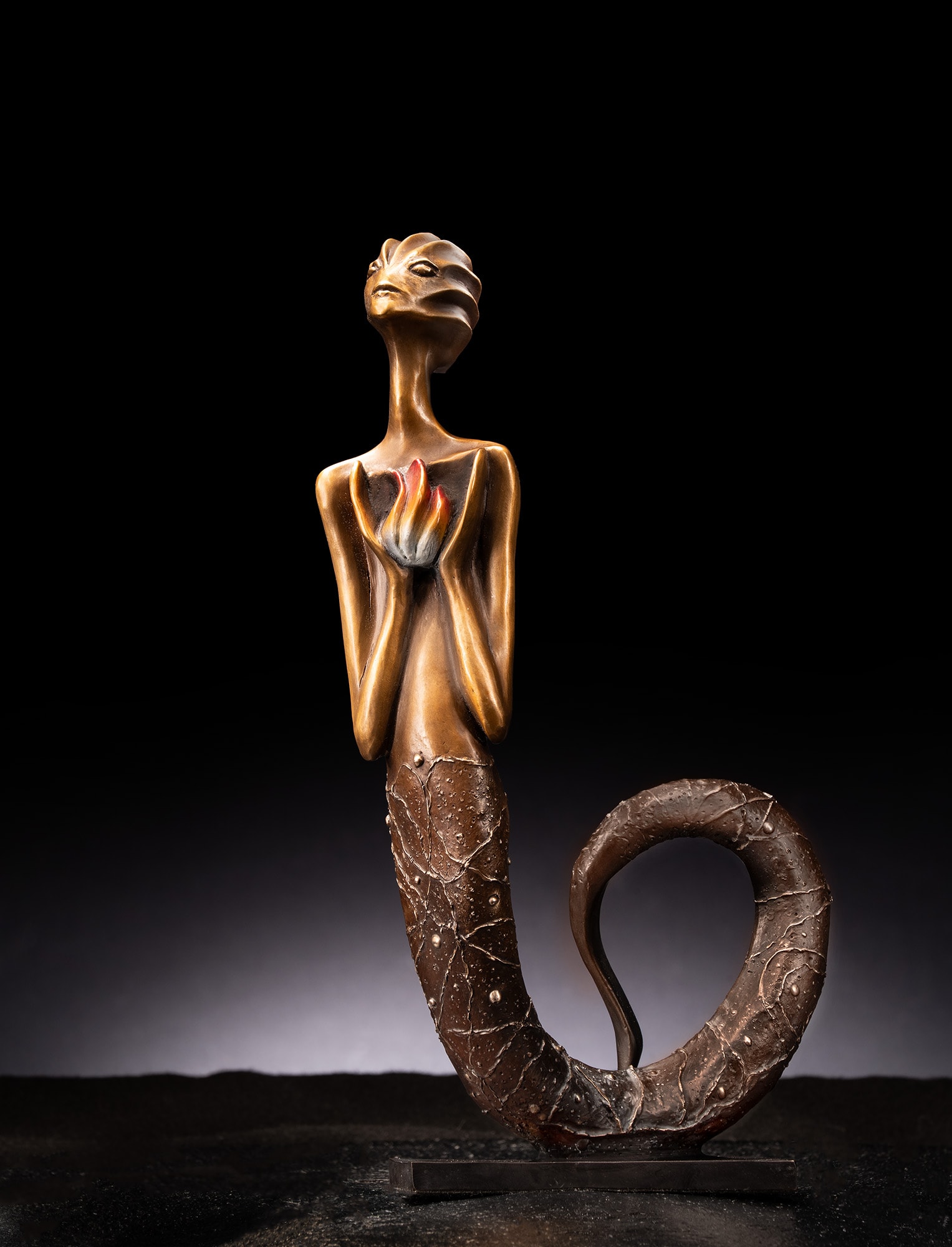 Water Being bronze figurative sculpture
